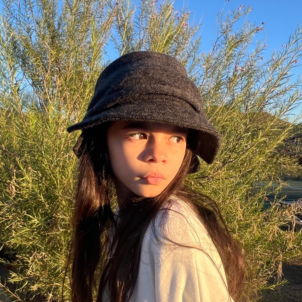 Gray bucket  hat